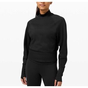 Lululemon Engineered Warmth‎ Pullover Womens Size 4 Black Long Sleeve Wool